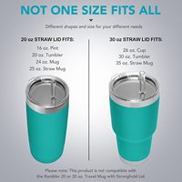 Couvercles de remplacement pour gobelets minces réutilisables sans BPA 20oz 30oz Gobelet en plastique VCPC Couvercle transparent et ensemble de pailles Couvercles pour gobelets