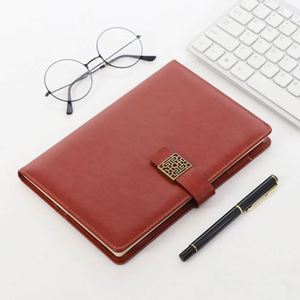 Carnet de composition A5 personnalisé à couverture rigide avec 100 feuilles, agenda professionnel en cuir épaissi, couverture en PU gravée pour cadeau - Product Image 3