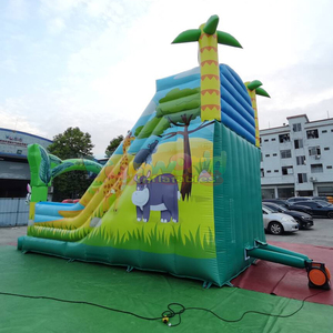 Castillo inflable comercial para niños con tobogán, zona de juegos inflable con animales de la selva, castillo hinchable con resbaladilla. - Product Image 5