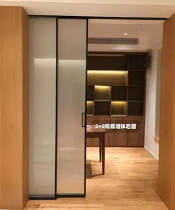 Porte coulissante en aluminium sur mesure pour la maison Porte coulissante intérieure automatique Isolation phonique Portes coulissantes en verre