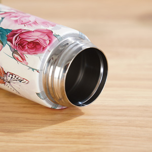 水ボトル250ml 250ml漏れ防止Chiミニポケットカップ木目二重壁熱304ステンレス鋼 - Product Image 2