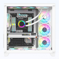 Boîtier de PC de bureau, boîtier de jeu panoramique en verre trempé, côté transparent, ATX, grande carte mère, e-sport, refroidissement par eau