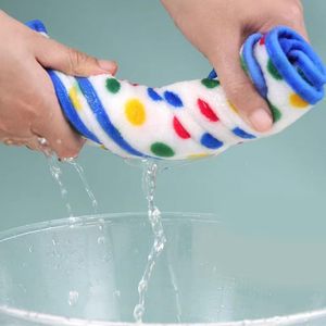 <b>Microfiber</b> Polka Dot New Oil-Absorbent Cleaning Cloth Thickened Square Household <b>Towel</b> with Hanging Rope for Kitchen Cleaning - Product Image 5