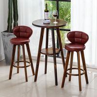 Table de service de cuisine, comptoir en bois carbonisé, Mini-barres rondes, Vintage, pour Station de bistrot