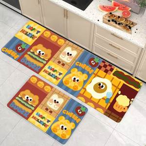 Decorative Poliestere Antiscivolo Impermeabile Morbida <span class=keywords><strong>Cucina</strong></span> Moderna Corridore 2 Pezzo Tappetini da Pavimento Set <span class=keywords><strong>Tappeto</strong></span> da <span class=keywords><strong>Cucina</strong></span> Personalizzato - Product Image 1