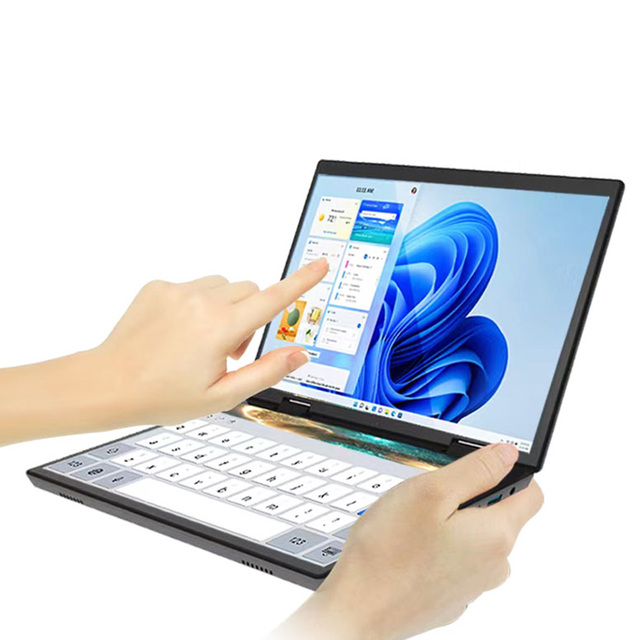 Hot Wholesale 2026 New Ultrathin 10.5" +10.5 Inch Dual Touch Screen IPS Display N100 Leather Keyboard Aluminum Laptops