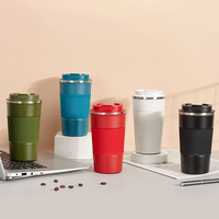 Taza de Café de Viaje de Acero Inoxidable de Doble Pared con Aislamiento al Vacío, Diseño Moderno, Tapa Antiderrames, Libre de BPA, Boca Ancha, para Oficina
