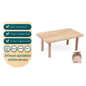 Ahşap Hamster platformu oyuncak masa doğal ahşap raf ayakta platformu Hamster sıçan gine domuz için Chew oyuncaklar - Product Image 1