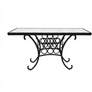 2026 New Design Modern Aluminum Console <strong>Table</strong> with Ceramic <strong>Tile</strong> Top, Waterproof Outdoor Furniture for Balcony, Patio &amp; <strong>Garden</strong> - Product Image 1