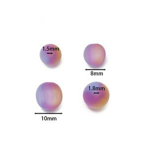 Resin Iridescent Gradient Beads Round Acrylic Loose Beads For DIY Jewelry Making <b>Bracelets</b> Necklaces <b>Stringing</b> Accessories - Product Image 2