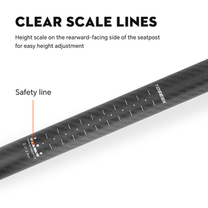 TOSEEK 25.4/27.2/30.9/31.6mm <span class=keywords><strong>Tige</strong></span> <span class=keywords><strong>de</strong></span> <span class=keywords><strong>Selle</strong></span> en <span class=keywords><strong>Carbone</strong></span> Toray T800 pour Vélo <span class=keywords><strong>de</strong></span> Route, VTT et <span class=keywords><strong>Gravel</strong></span>, Décalage 5/20/25mm, Longueur 300/450mm, pour Vélo <span class=keywords><strong>de</strong></span> Course - Product Image 6
