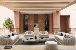 Ensemble de canapés en rotin tressé de haute qualité au design moderne avec coussins pour hôtel, villa, parc, mobilier de jardin extérieur - Product Image 2