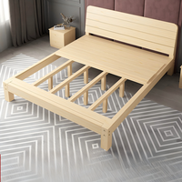 Modernes Kiefernholz-Plattformbett mit 2 Bettunterschubladen Massivholzrahmen Robust Platzsparend für Schlafzimmer Apartment Villa Hotel
