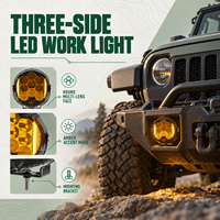 Nouvelle barre lumineuse de travail latérale HSSH 7 pouces en aluminium blanc à LED 90W 5000 lm IP67 étanche 10-30V DC pour la modification automobile