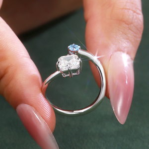 Anillos de moda de oro blanco macizo de 18K, 14K, 10K personalizados con diamantes cultivados en laboratorio D VVS, anillos de boda hechos a mano, juego para parejas, uso diario. - Product Image 2