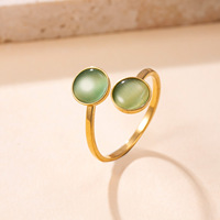 Lot de bagues en acier inoxydable imperméable et inaltérable avec pierres naturelles, collection classique de bijoux en pierres précieuses pour occasions festives – Nouveauté en gros