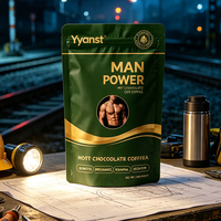 Chocolat chaud au café Force Maximale Premium pour Hommes 100g Sachet Doypack Vert Or pour l'Endurance, la Force et la Récupération OEM Marque Privée
