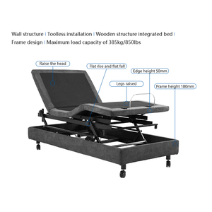 Modern Style Low Incline Home Nursing Care Smart Electric Adjustable Base Lifting <b>Bed</b> <b>Frame</b> - Product Image 2