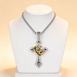 Collar de Acero Inoxidable al por Mayor con Cruz Gótica, <span class=keywords><strong>Cadena</strong></span> <span class=keywords><strong>Veneciana</strong></span> y Corona Antigua para <span class=keywords><strong>Hombre</strong></span>, Collar Acero Ganku - Product Image 3