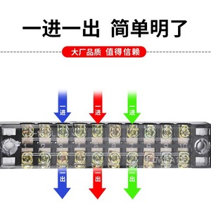Bloc de bornes en laiton de type fixe TB-1512/2503/4506 15A 25A 45A Connecteur de fil - Product Image 4