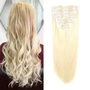 Produits chauds pas cher 100% extensions de cheveux blonds brésiliens remy clip brut dans les cheveux