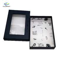 Boîte-cadeau en papier de luxe écologique de haute qualité, base rigide et couvercle en carton avec logo personnalisé et impression en relief par fenêtre transparente