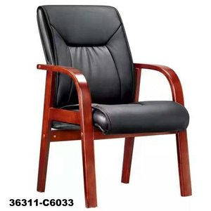 Silla de oficina ejecutiva con marco de madera para sala de reuniones 36311-C6030 - Product Image 3