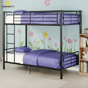 Lit superposé en métal robuste au design moderne, confortable pour les étudiants en dortoir et à usage commercial, avec protections de sécurité pour adultes, pour chambre à coucher, hôtel - Product Image 2