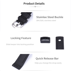 JUELONG <span class=keywords><strong>Summit</strong></span> Bracelet de <span class=keywords><strong>montre</strong></span> en caoutchouc fluoré 20mm 22mm Dive Quick Release FKM Bracelet de <span class=keywords><strong>montre</strong></span> en caoutchouc - Product Image 3