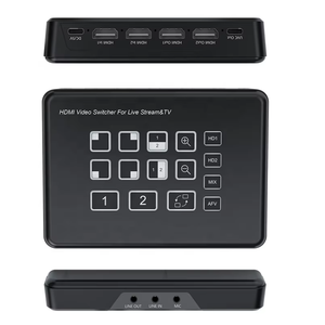 Mélangeur de diffusion en direct personnel FJGEAR, commutateur vidéo HDMI 2x2 avec entrée microphone et <span class=keywords><strong>capture</strong></span> USB, solution compacte tout-en-un - Product Image 5