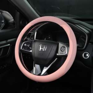 Funda de <span class=keywords><strong>Volante</strong></span> de Coche Transpirable de Alta Gama, Cuatro Estaciones, Cuero de Seda de Hielo, Estilo Premium y Confortable - Product Image 1