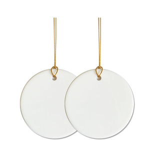 <strong>Wholesale</strong> 3 Inch A++ Double Sided <strong>Ceramic</strong> Round Christmas <strong>Ornament</strong> Sublimation <strong>Blank</strong> - Product Image 1