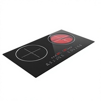 Cuisinière à induction double foyer encastrable de bureau, intelligente, à détection corporelle, haute puissance, en céramique, à commande tactile – Nouveauté !