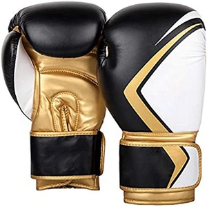 Vintage Design Customizable Boxing Gloves Personalized Logo Breathable Moisture Wicking Adjustable <b>Wrist</b> <b>Strap</b> Gold/White Color - Product Image 1