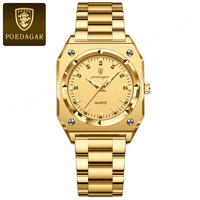 Nouveau 788 or couleur luxe mode montre à Quartz pour hommes affaires en acier inoxydable étanche lumineux Date montre carrée