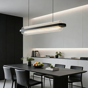 Copper Modern Nordic LED Chandelier Minimalist Design <b>Lights</b> for <b>Dining</b> Room Hotel Lobby Restaurant Luxury Long Hanging <b>Light</b> - Product Image 1