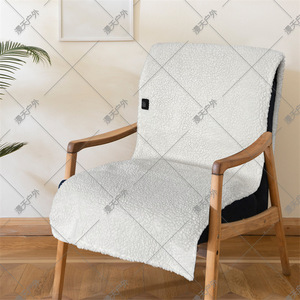 Heated Seat <b>Cushion</b> Lamb Wool <b>White</b> And Black Rectangular For Camping Outdoor Use With Three Temperature Settings - Product Image 4