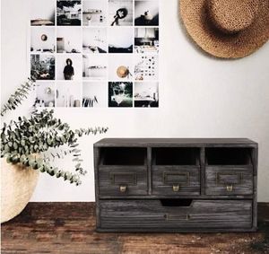 ארון <span class=keywords><strong>apothecary</strong></span> עץ כפרי קטן עם מגירות 4 מגירות קטלוג שולחן ארון בגדים - Product Image 6