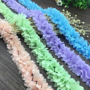 3D Chiffon Mesh Flowers DIY 5cm Width lace trim lace ribbon decoration clothes accessories