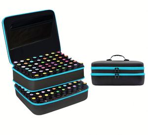 Sac de voyage personnalisé en nylon, style simple, grande capacité, pour huiles essentielles, avec compartiments en mousse pour flacons de 5ml, 10ml, 15ml, fermeture éclair - Product Image 1