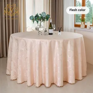 Light Luxury Polyester Round Tablecloths Customized Size Hotel Banquet Wedding Jacquard Tablecloths