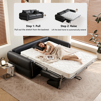 Moderno de cuero genuino Pull sofá cama Convertible reclinable sofá plegable litera suave extensible muebles para Hotel