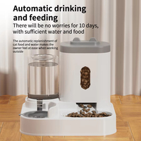 Distributeur automatique de nourriture et fontaine à eau pour animaux de compagnie, en plastique PP écologique, 2-en-1, facile à nettoyer, étanche IPX5, pour chats et chiens