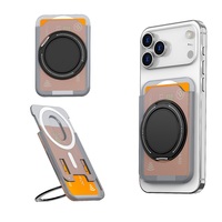Dompet Kartu Magnetik Ultra Tipis MagSafe PC Hard Shell dengan Cincin Putar Penyangga dan Pegangan Jari untuk Ponsel