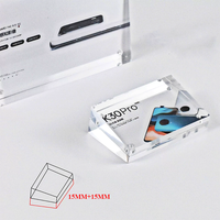 Support de Présentation Magnétique en Acrylique Transparent 4x6 Personnalisé pour Table, Double Face Inclinée, pour Étiquettes de Prix, Idéal pour Magasins de Téléphonie et Buffets