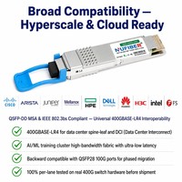 Transceiver optique 400GBASE-LR4 QSFP-DD 1310nm 10km Duplex LC SMF DOM PAM4 pour l'interconnexion des centres de données
