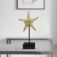Décoration d'intérieur transfrontalière de style européen moderne et minimaliste, meuble TV de hall d'entrée, autocollant hippocampe et coquillage, feuille d'or, résine haut de gamme de niche