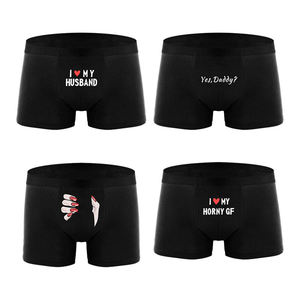 Calzoncillos bóxer de algodón transpirable de cintura media con estampado digital, diseño divertido y personalizado con letras, para adultos, ideales para el verano. - Product Image 6