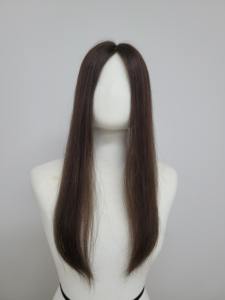 Perruque toupet en cheveux humains lisses de 16 pouces, noir naturel brun, WIGTS, finition brillante de qualité supérieure, résistante à la chaleur, livraison rapide - Product Image 4