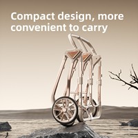 Poussette double pour jumeaux pliable à quatre roues en alliage d'aluminium aérospatial, haute vue, portable et multifonctionnelle pour le camping